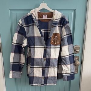 Plaid Hooded Jacket with Monogram